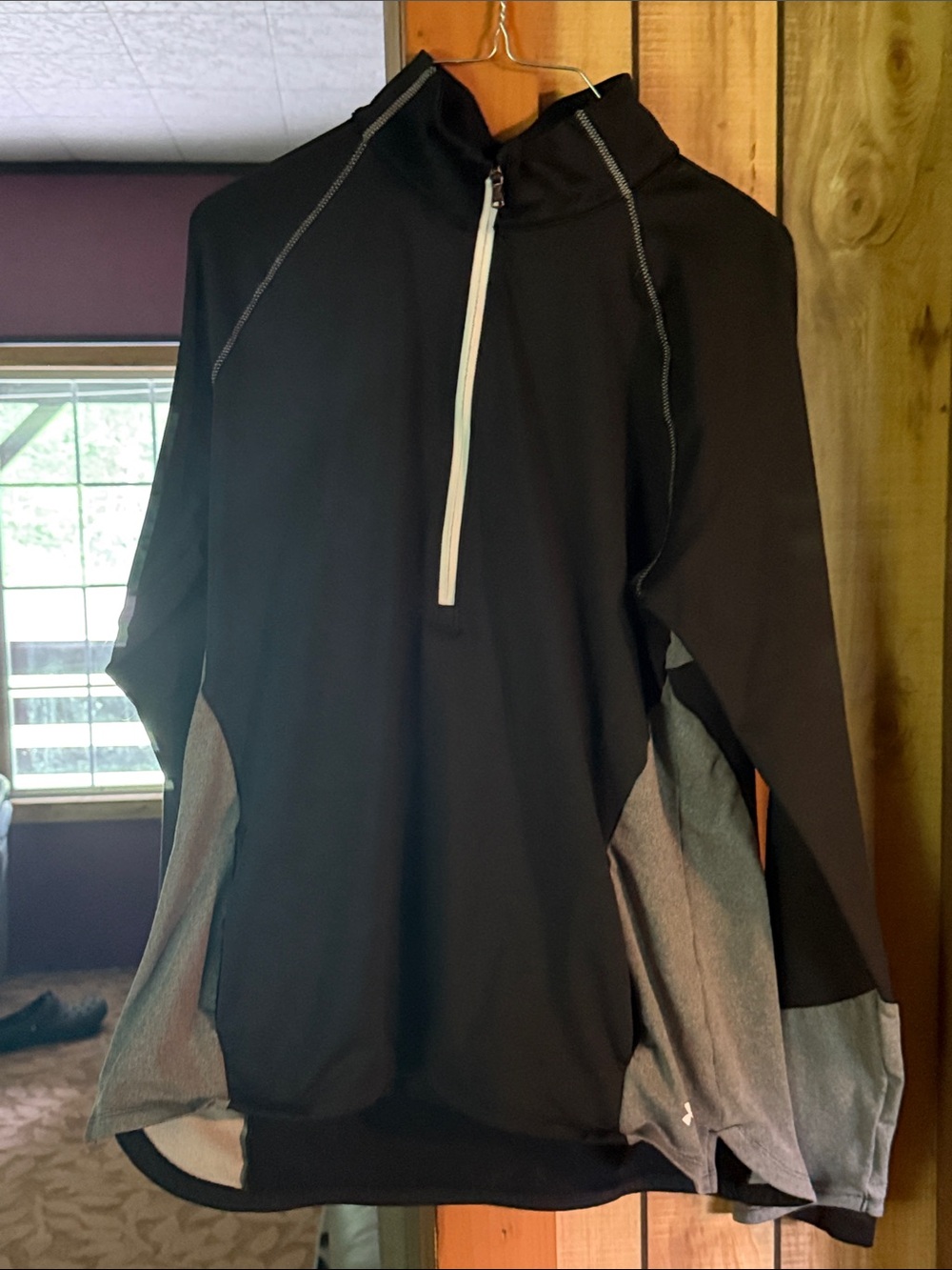 Under Armour Black and Gray Lightweight Half-Zip Pullover